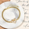 Brass Micro Pave Clear Cubic Zirconia Link Bracelets LS-BJEW-M050-05G-01-1