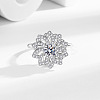 Sunflower Rotatable Open Cuff Rings for Women LS-RJEW-S402-09P-1