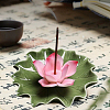 Lotus Leaf & Lotus Flower Porcelain Incense Burners DJEW-CN0001-38B-6