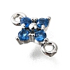 Brass Micro Pave Blue Cubic Zirconia Links KK-D356-06B-P-2