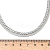 304 Stainless Steel Twisted Chain Flat Snake Chain Double Layer Necklaces NJEW-D350-03P-3