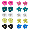 10 Pairs 10 Style Alloy 3D Flower Stud Earrings EJEW-FI0001-92-1