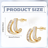 1 Pair Brass Micro Pave Clear Cubic Zirconia Enamel Stud Earrings for Women EJEW-LP0004-70-2