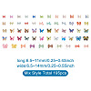 1 Box 195Pcs 21 Colors 3D Butterfly Resin Cabochons MRMJ-PJ0001-04-6