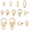 13Pcs 13 Styles Rack Plating Brass Lobster Claw Clasps KK-PH0006-83-1