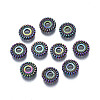 Rack Plating Rainbow Color Alloy Beads PALLOY-S180-353-1