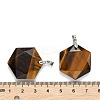 Natural Tiger Eye Pendants G-E487-95J-3