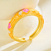 Brass Enamel Cuff Open Rings WG1E9FA-03-1