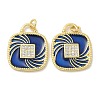 Brass Micro Pave Cubic Zirconia Pendants KK-B124-04G-03-1