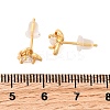 Brass Micro Pave Clear Cubic Zirconia Heart Stud Earrings EJEW-C158-07G-5
