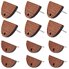 20 Pairs 2 Styles Half Round Walnut Wood Stud Earring Findings MAK-SC0001-22-1