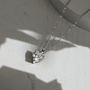 925 Sterling Silver Pave Clear Cubic Zirconia Heart Pendant Necklaces NJEW-G172-07P-1