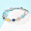 Platinum Tone Brass Micro Pave Cubic Zirconia Tennis Bracelets BJEW-B160-15P-3