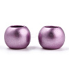 Spray Painted Acrylic European Beads ACRP-WH0002-01A-3