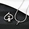 304 Stainless Steel Heart with Paw Print Pendant Pet Urn Ashes Necklaces LS-NJEW-S455-04P-5