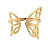 304 Stainless Steel Hollow Butterfly Wing Open Cuff Rings for Women LS-RJEW-M024-02G-2