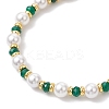 Shell Pearl & Dyed Natural Malaysia Jade Round Beaded Bracelets for Women BJEW-JB12031-03-3
