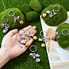 12Pcs 3 Styles Wood & Alloy Keychians KEYC-FH00062-3