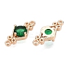Brass Pave Faceted Glass Connector Charms FIND-T070-03D-2