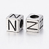 304 Stainless Steel Large Hole Letter European Beads STAS-H428-01AS-N-2
