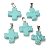 Synthetic Turquoise Pendants G-Z067-06P-04-2