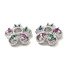 Brass & Cubic Zirconia Bead Caps KK-F860-67P-2