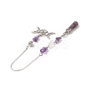 Natural Amethyst Pointed Dowsing Pendulums PALLOY-JF02009-03-3