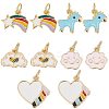10Pcs 5 Style Real Real 18K Gold Plated Plated Brass Charms FIND-CN0001-28-1