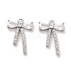 Brass Micro Pave Clear Cubic Zirconia Pendants KK-C054-23P-1