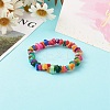 Natural Dyed Chip Shell Beads Stretch Bracelets for Children BJEW-JB06395-01-2