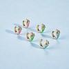 Cubic Zirconia Snake Hoop Earrings with Enamel EJEW-SZ0001-87A-4