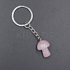 Natural Rose Quartz Mushroom Keychain LS-MUSH-PW0002-03F-1