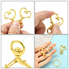 10Pcs Heart Shape Zinc Alloy Swivel Lobster Clasps IFIN-YW0003-88G-4
