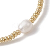 Oval Natural Cultured Freshwater Pearl & Glass seed Beaded Stretch Bracelets for Women BJEW-JB10536-4