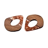 Transparent Resin and Walnut Wood Pendants RESI-T057-07C-3