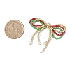 Christmas Glass Seed Beaded Bowknot Pendants PALLOY-MZ01059-2