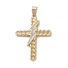 Brass Micro Pave Clear Cubic Zirconia Pendants KK-A212-06H-G-1