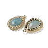 Natural Flower Amazonite Faceted Teardrop Pendants G-I375-01G-20-2