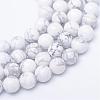 Round Natural Howlite Bead Strands G-R345-8mm-18-1