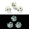 Luminous Polymer Clay Rhinestone Floral Ball Beads CLAY-U002-01F-1