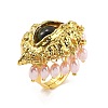 Evil Eye Alloy Adjustable Rings RJEW-A057-02G-4