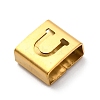 Ion Plating(IP) 304 Stainless Steel Square Slide Charms STAS-L132-09U-G-2
