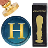 Brass Wax Seal Stamp with Wood Handle AJEW-WH0412-0303-1