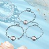 Tarnish Resistant 3Pcs 3 Styles Stainless Steel Bracelet Star & Oval & Cross Link Bracelet Making with Tray BJEW-JB10532-2