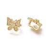 Brass Micro Pave Clear Cubic Zirconia Slide Charms KK-Z126-20G-2