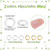 80Pcs 2 Colors 925 Sterling Silver Soldered Closed Jump Rings STER-PH0003-41-2