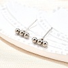 Tarnish Resistant 201 Stainless Steel Beaded Horizontal Bar Stud Earrings with 316 Stainless Steel Pin for Women LS-X-STAS-K238-01P-8