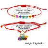 2Pcs Adjustable Glass Beads Braided Bead Bracelets ER5290-1-4