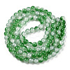 Crackle Baking Paint Imitation Jade Glass Beads Strands DGLA-T003-10mm-07-3