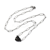 304 Stainless Steel Double-Sided Magnetic Heart Pendant Paperclip Chain Necklaces LS-NJEW-U028-02B-4